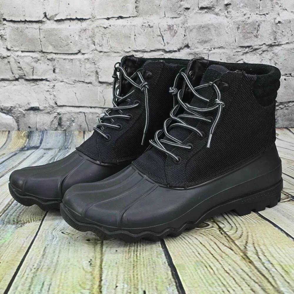 Sperry Avenue Duck‎ Boots Men’s 10 Black Nylon Cordura STS18188 Waterproof